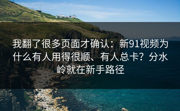 我翻了很多页面才确认:新91视频为什么有人用得很顺、有人总卡?分水岭就在新手路径 我翻了很多页面才确认:新91视频为什么有人用得很顺、有人总卡?分水岭就在新手路径