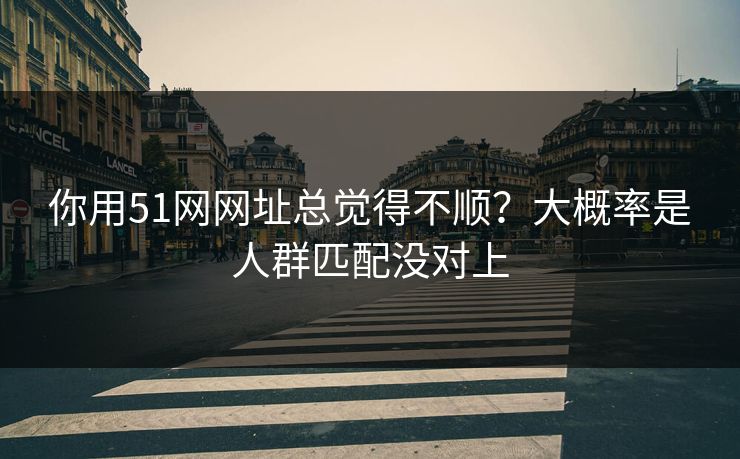 你用51网网址总觉得不顺?大概率是人群匹配没对上 你用51网网址总觉得不顺?大概率是人群匹配没对上